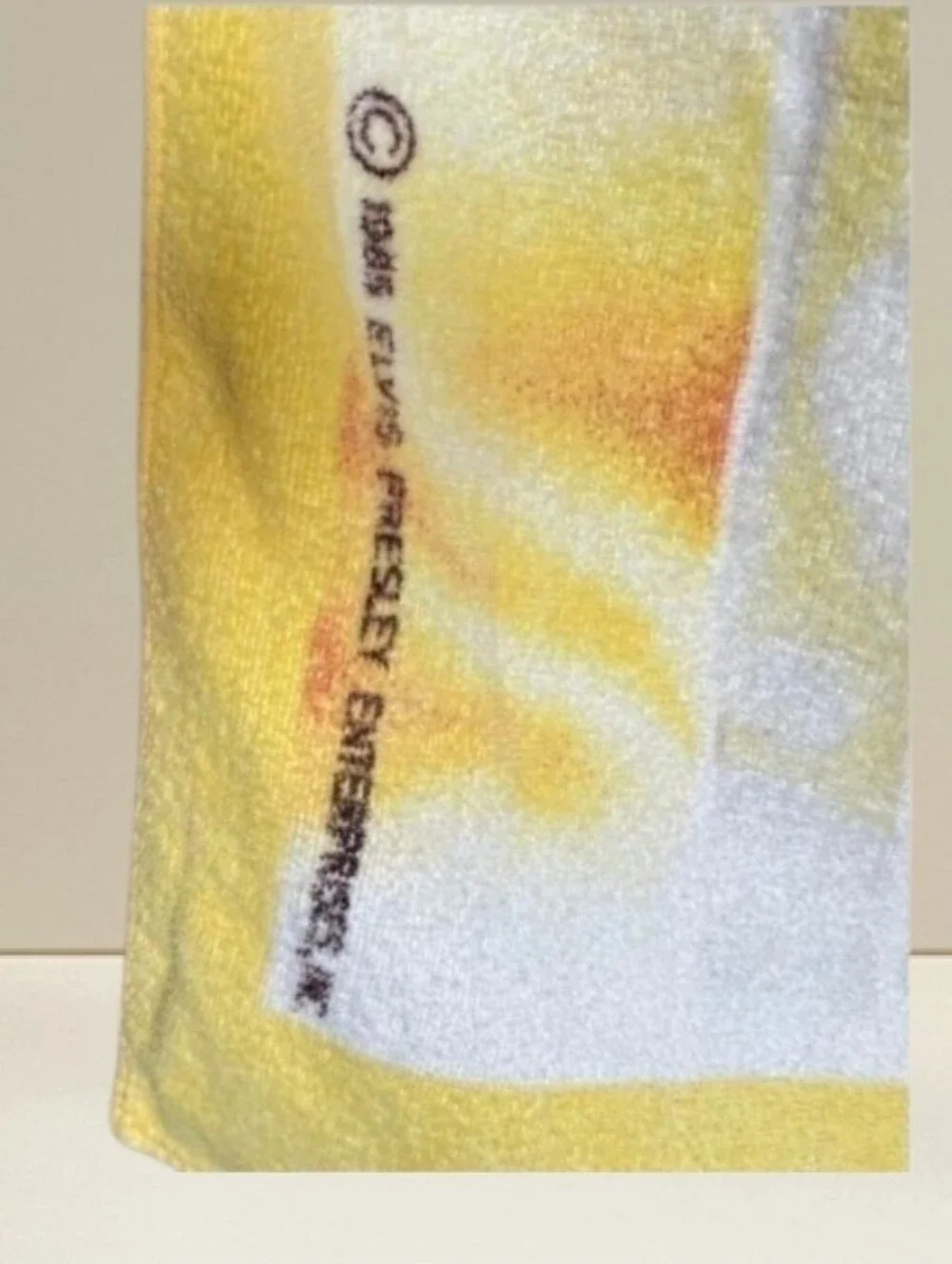 Cotton beach towel, Elvis Presley 1985 vintage collectible